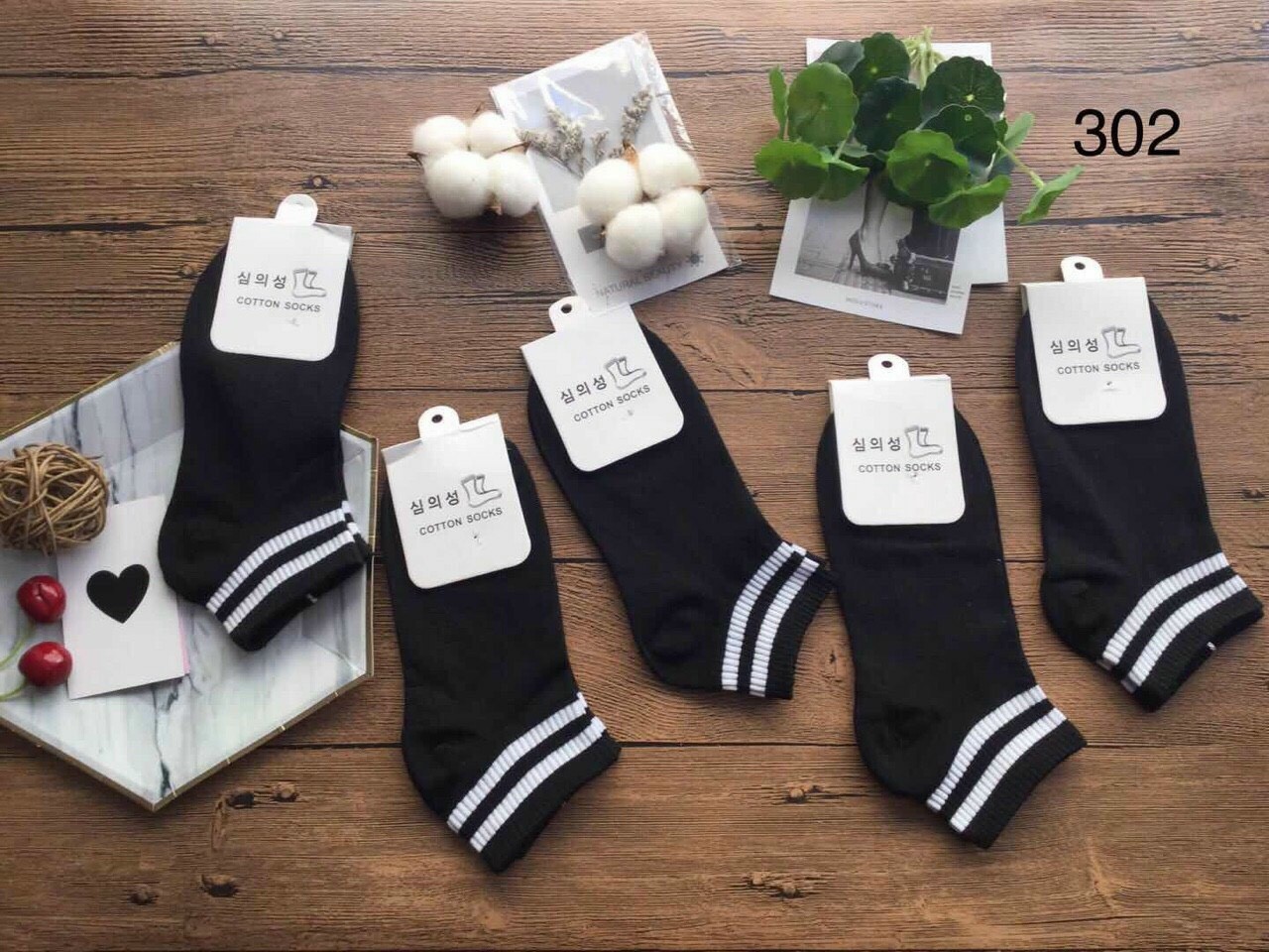 sỉ 5 đôi-10 đôi tất nữ cổ ngắn Hàn Quốc màu đen/ghi/trắng