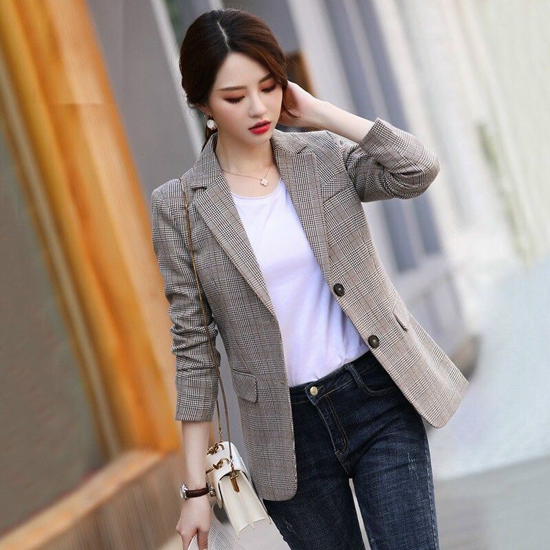 ÁO KHOÁC VEST NỮ SỌC CARO CAO CẤP