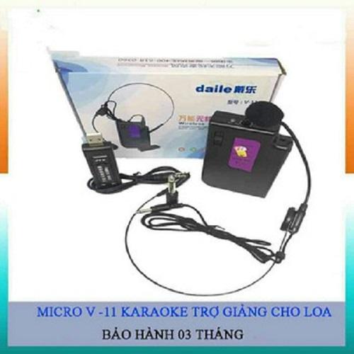 Micro trợ giảng- tiếp thị không dây Aige V11 cài đầu + cài áo - loại 1 giá hợp lý âm thanh tốt - bảo hành 3 tháng