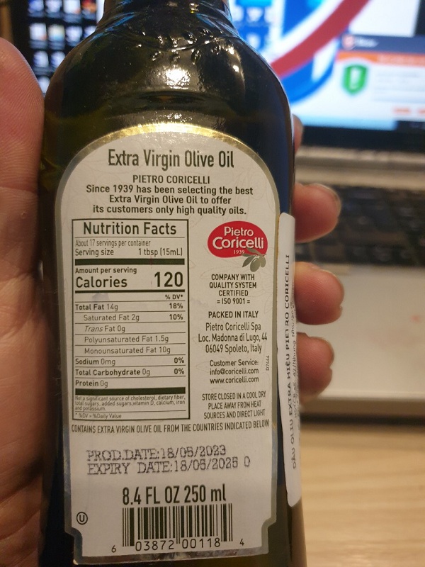 Piezelli Extra Virgin 250ml imported Italian olive oil