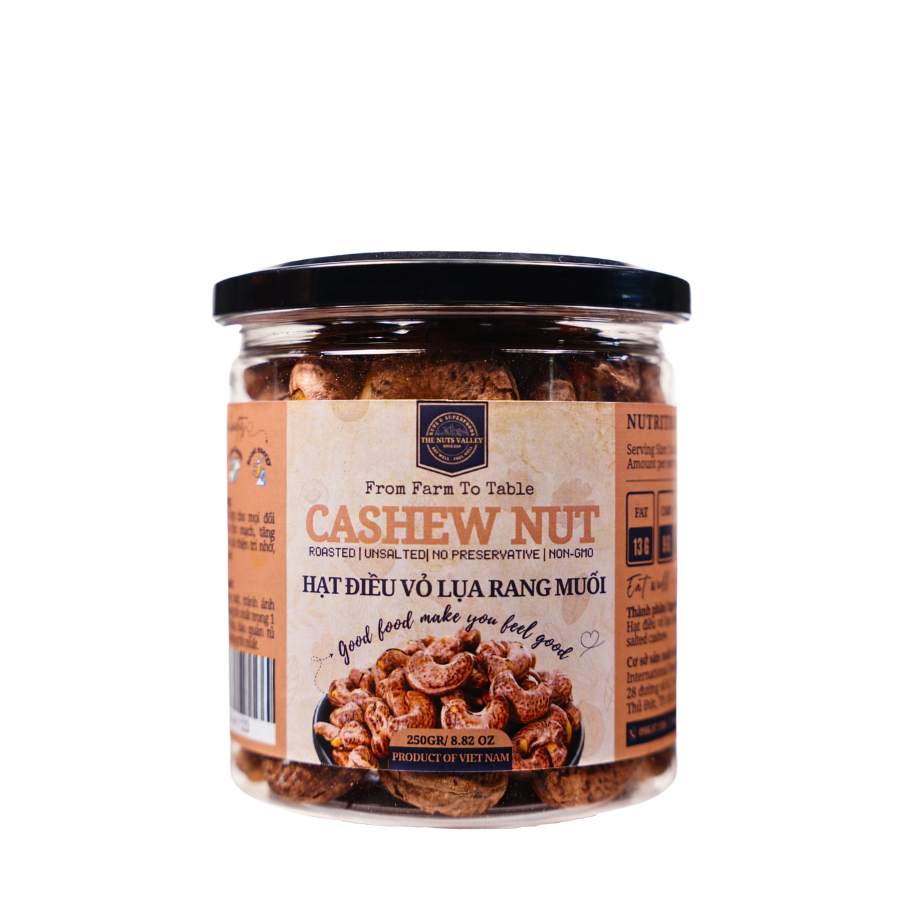Điều Lụa Rang Muối -SALTED SKIN CASHEW The Nuts Valley