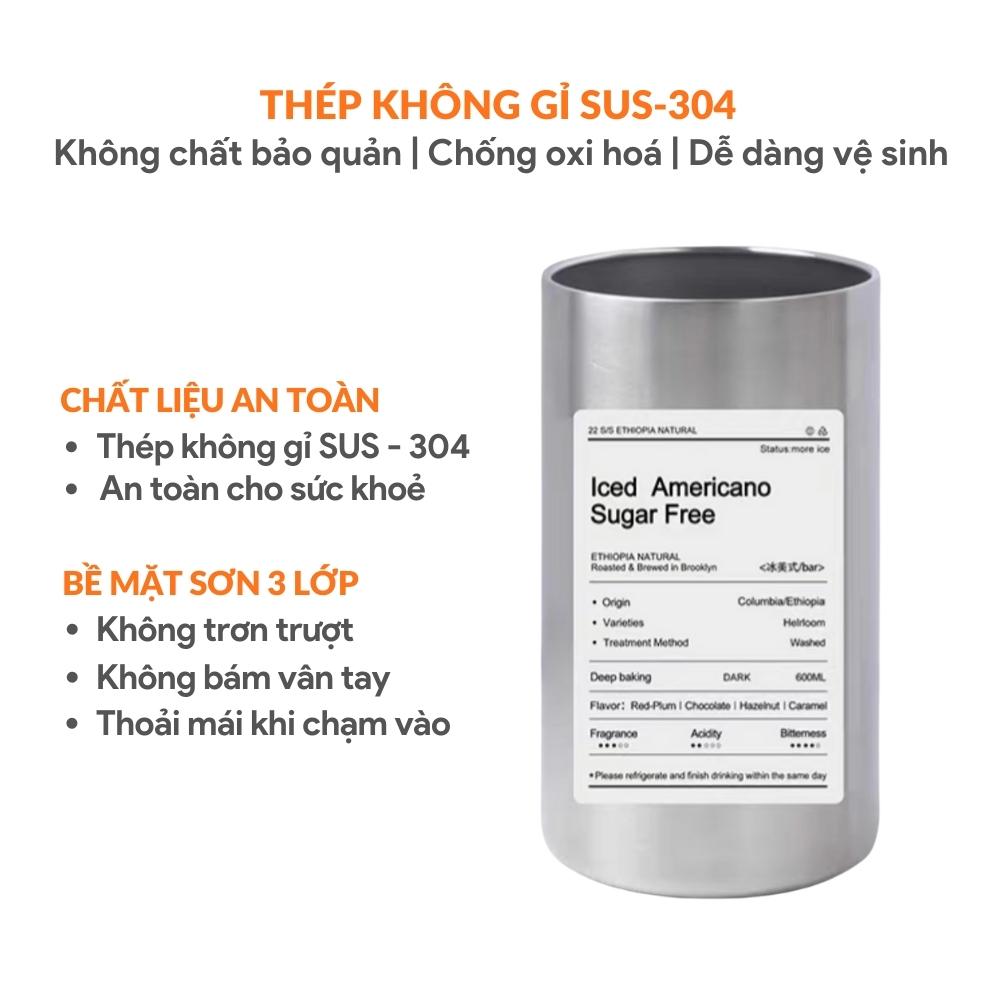 Bình Giữ Nhiệt Inox 304 CHÍNH HÃNG Dung Tích 600ml Có Tặng Kèm Ống Hút, Giữ Nhiệt 8 - 10 Tiếng Thiết Kế Sang Trọng, Có Nắp Chống Tràn Bình, Giữ Nhiệt Bình Nước, Giữ Nóng Lạnh Lâu, Binhgiữ nhiệt