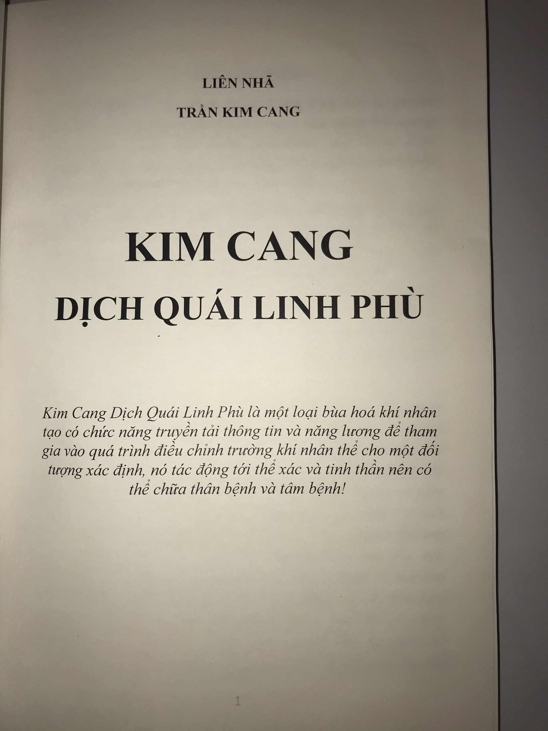 Sách Kim Cang Dịch Quái Linh Phù