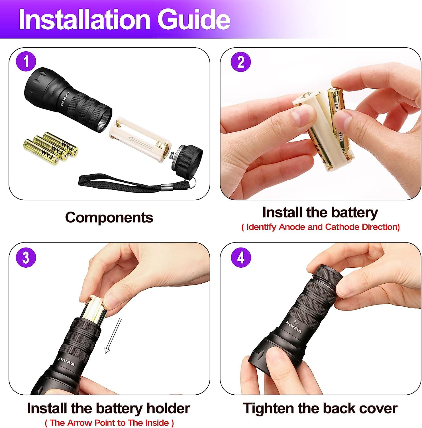 Đèn pin LED UV 21 Bóng Mini Cầm Tay