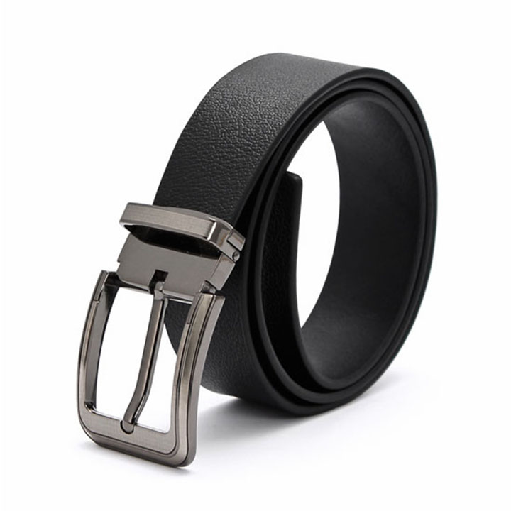 Thắt lưng nam da bò đầu kim màu đen HK4108
