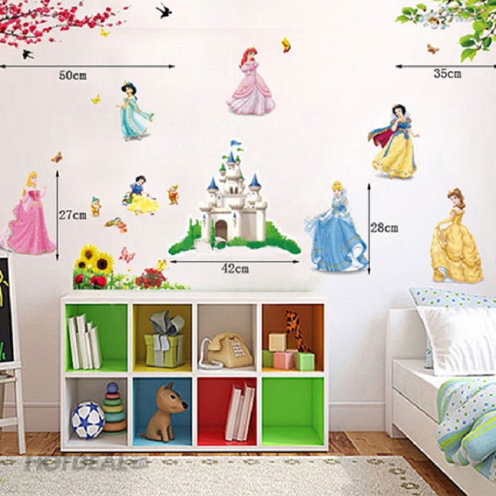 [HCM]Decal dán tường hình công chúa cho bé