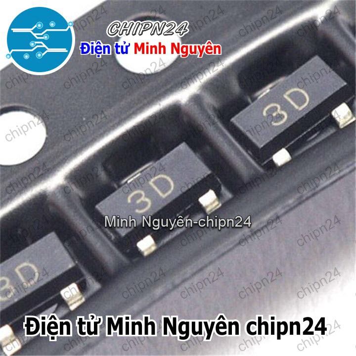[10 con] (G3.2) Transistor Dán A44 (3D) SOT-23 NPN 200mA 400V (SMD) (KSP44 MMBTA44) - HH004293