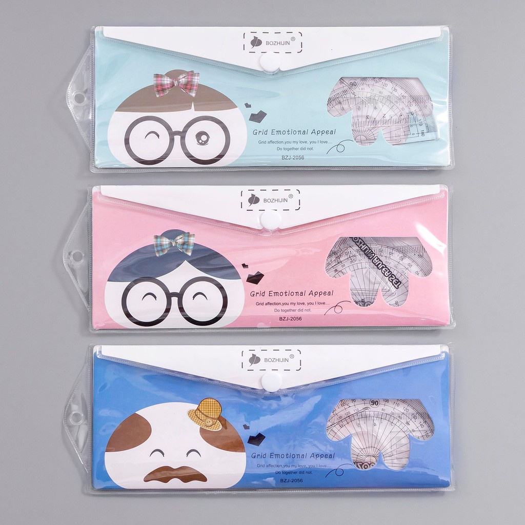 Bộ thước kẻ, Bộ eke 15cm, đo độ (thước bộ học sinh)