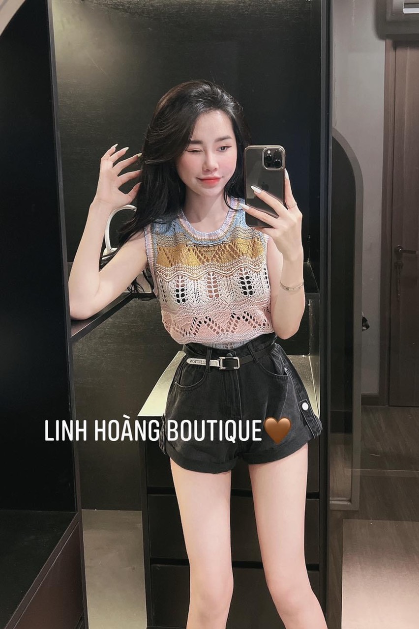 Áo len ba lỗ mix màu