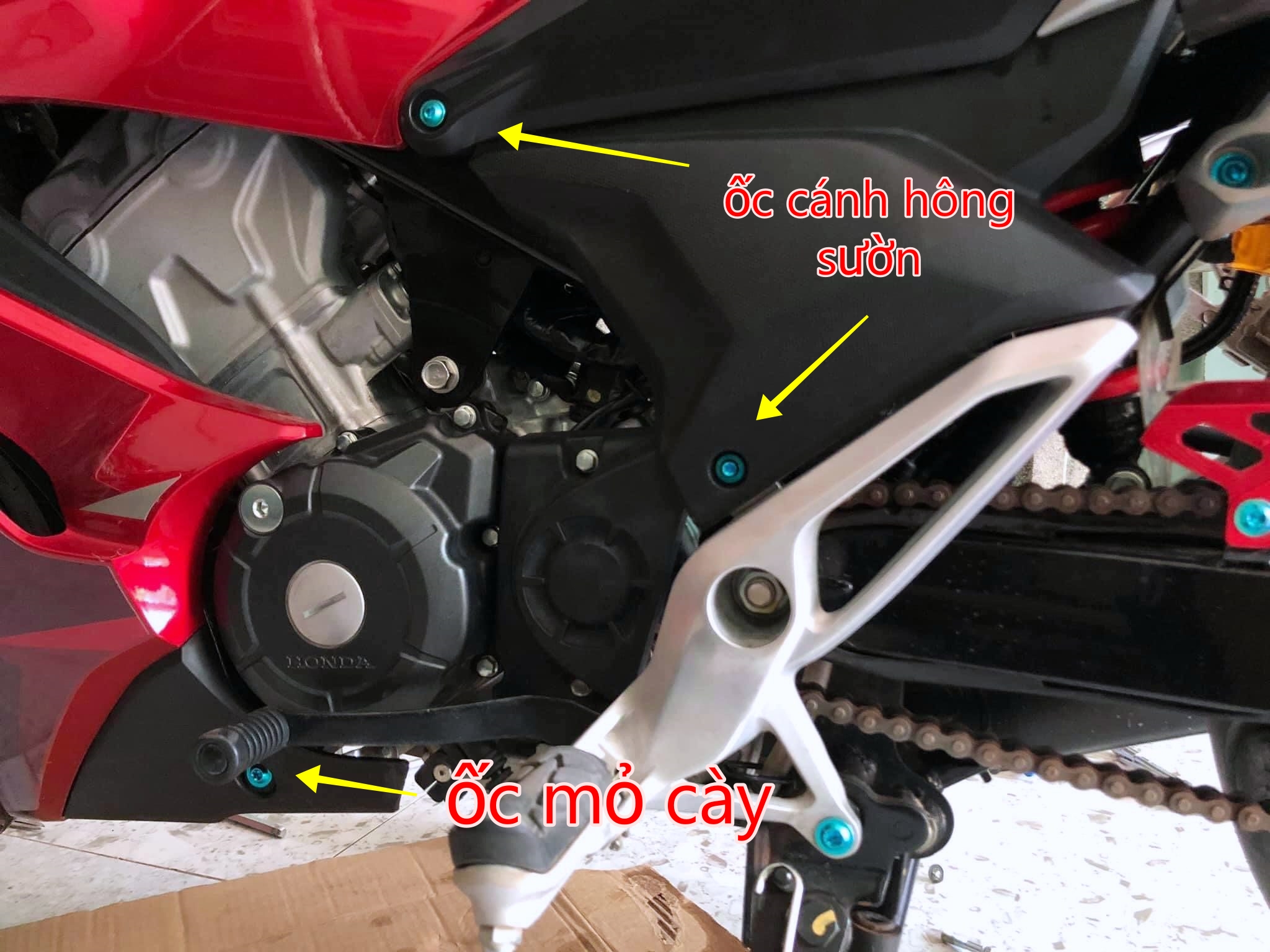 Ốc Titan GR5 sườn hông, mỏ cày Winner X (ốc dàn áo GR5 winner X)