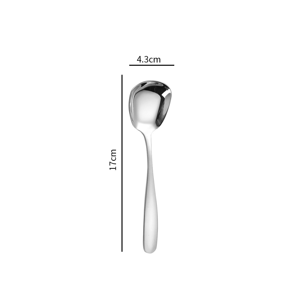 Thìa inox muỗng inox ăn cơm, cháo súp cán dài đầu vuông 19.5cm