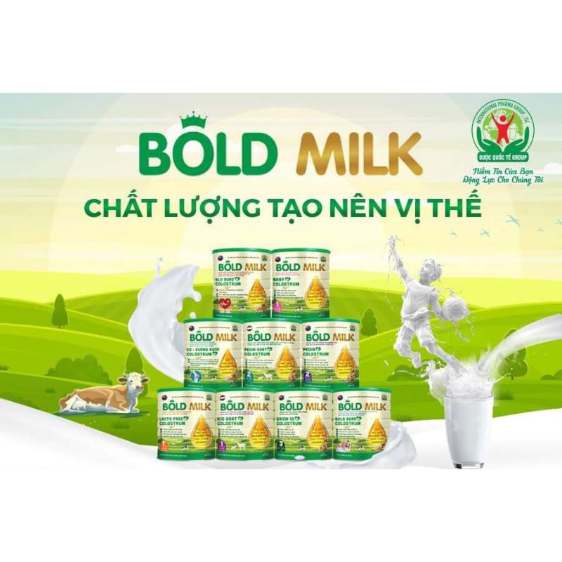 [HÀNG CHUẨN100%] SỮA Y TẾ BOLD MILK GROW IQ COLOSTRUM 900G ( có Tích điểm đổi quà)