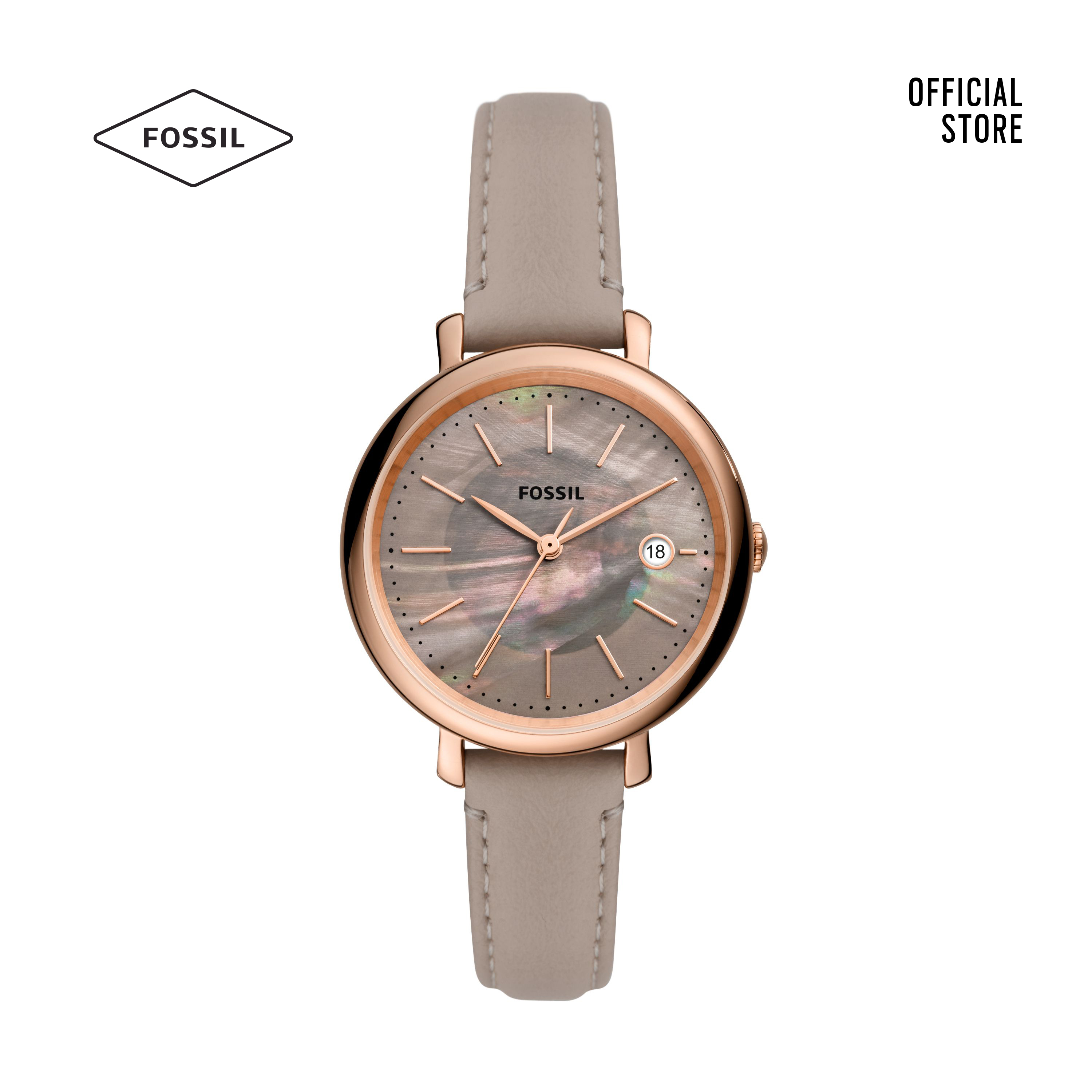 Đồng hồ nữ Fossil Jacqueline ES5091 dây da - màu xám 