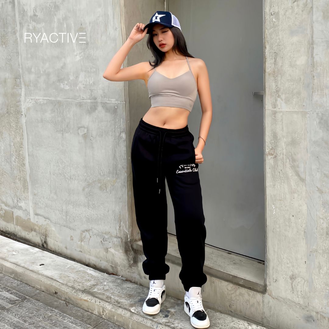 Quần jogger nữ thể thao RYACTIVE - OVERSIZE JOGGER Black