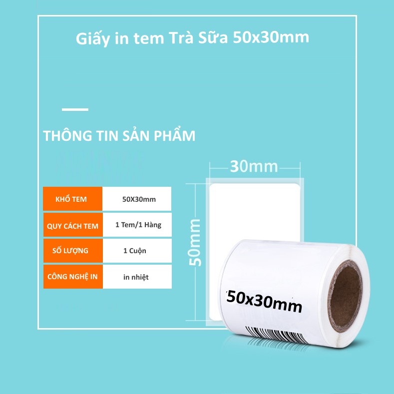 ✐✹ Tem decal ly trà sữa 50x30 - Tem dán ly trà sữa