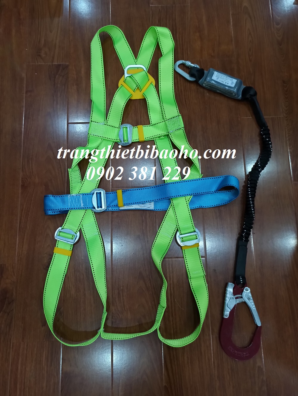 Dây an toàn toàn thân 1 móc nhôm thun đàn hồi chống sốc Hàn Quốc