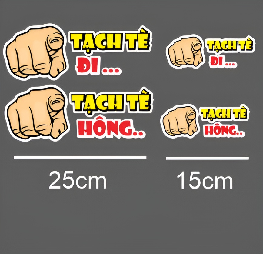sticker TẠCH TÈ HÔNG dán xe ô tô, nhãn dán, Decal