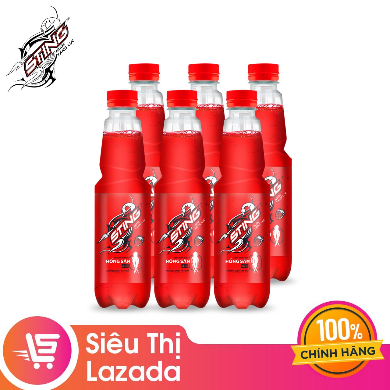 Lốc 6 Chai Sting Đỏ Dâu (330ml/Chai)