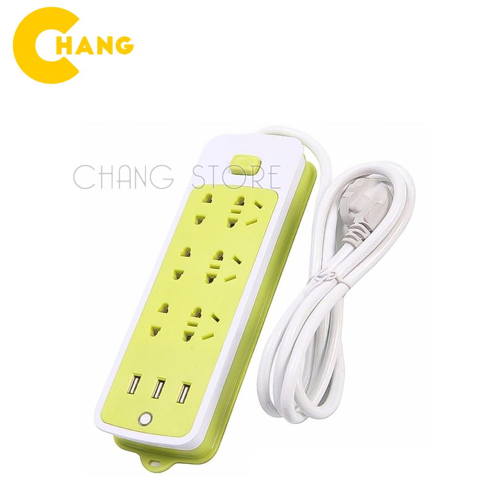 Ổ Cắm Điện Có Cổng Usb (2 Cổng) Và 6 Ổ Cắm Siêu Tiện Ích, Ổ Cắm Điện Xanh Thần Thánh