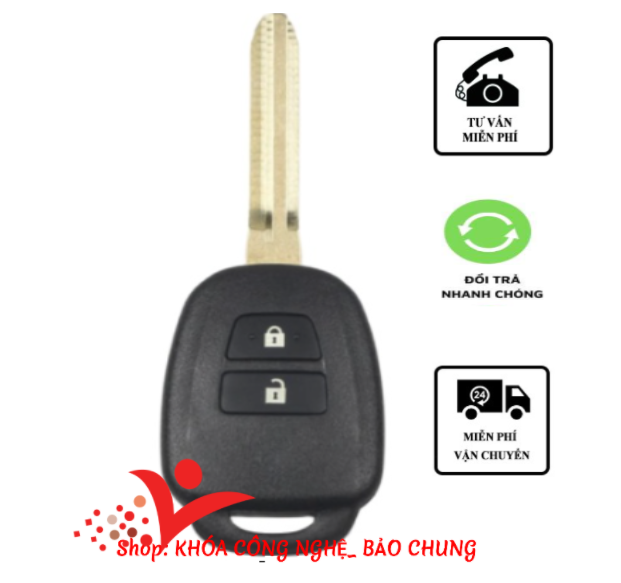 Vỏ chìa khóa xe yaris, vios loại 2 nút liền