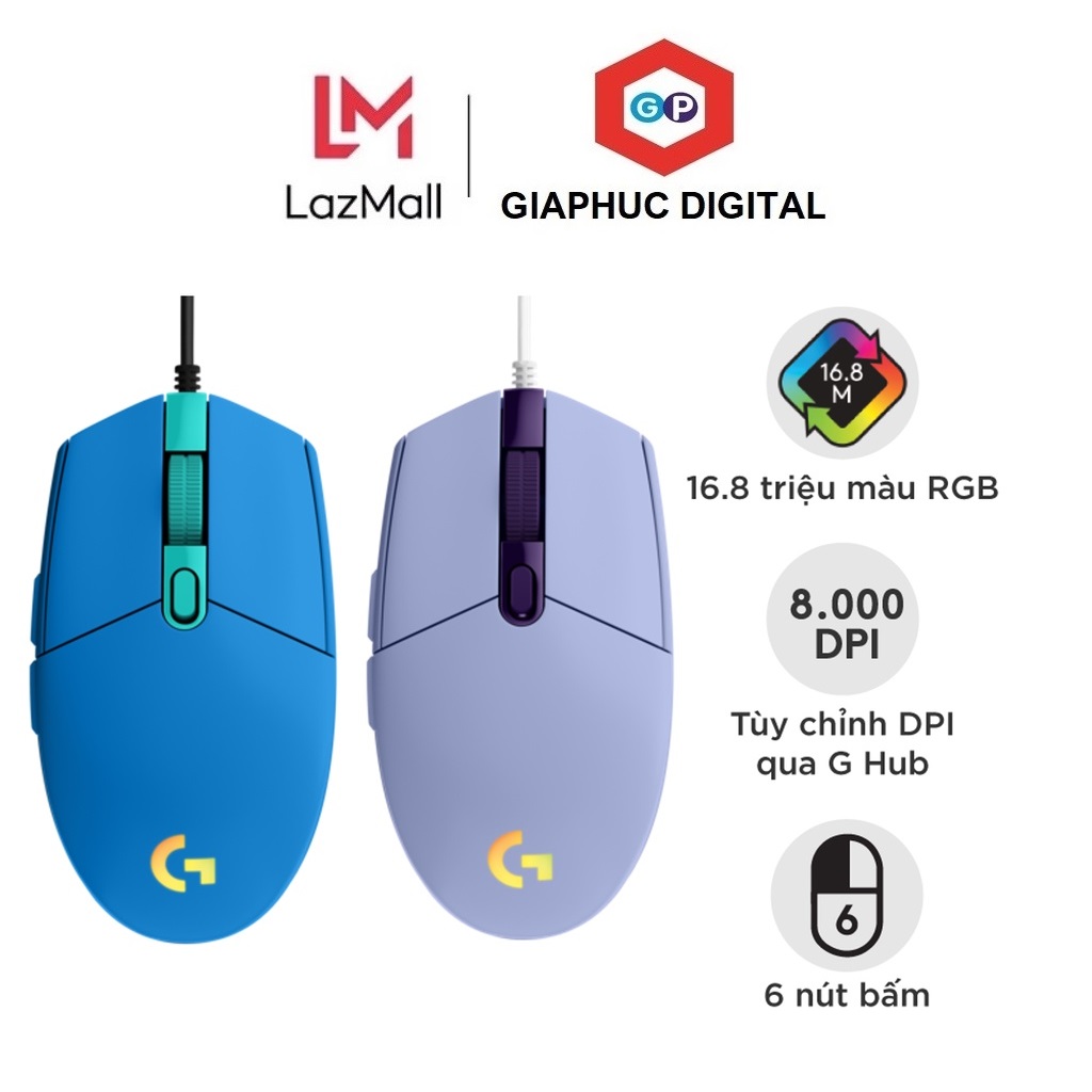 Chuột chơi game Logitech G203 LIGHTSYNC RGB
