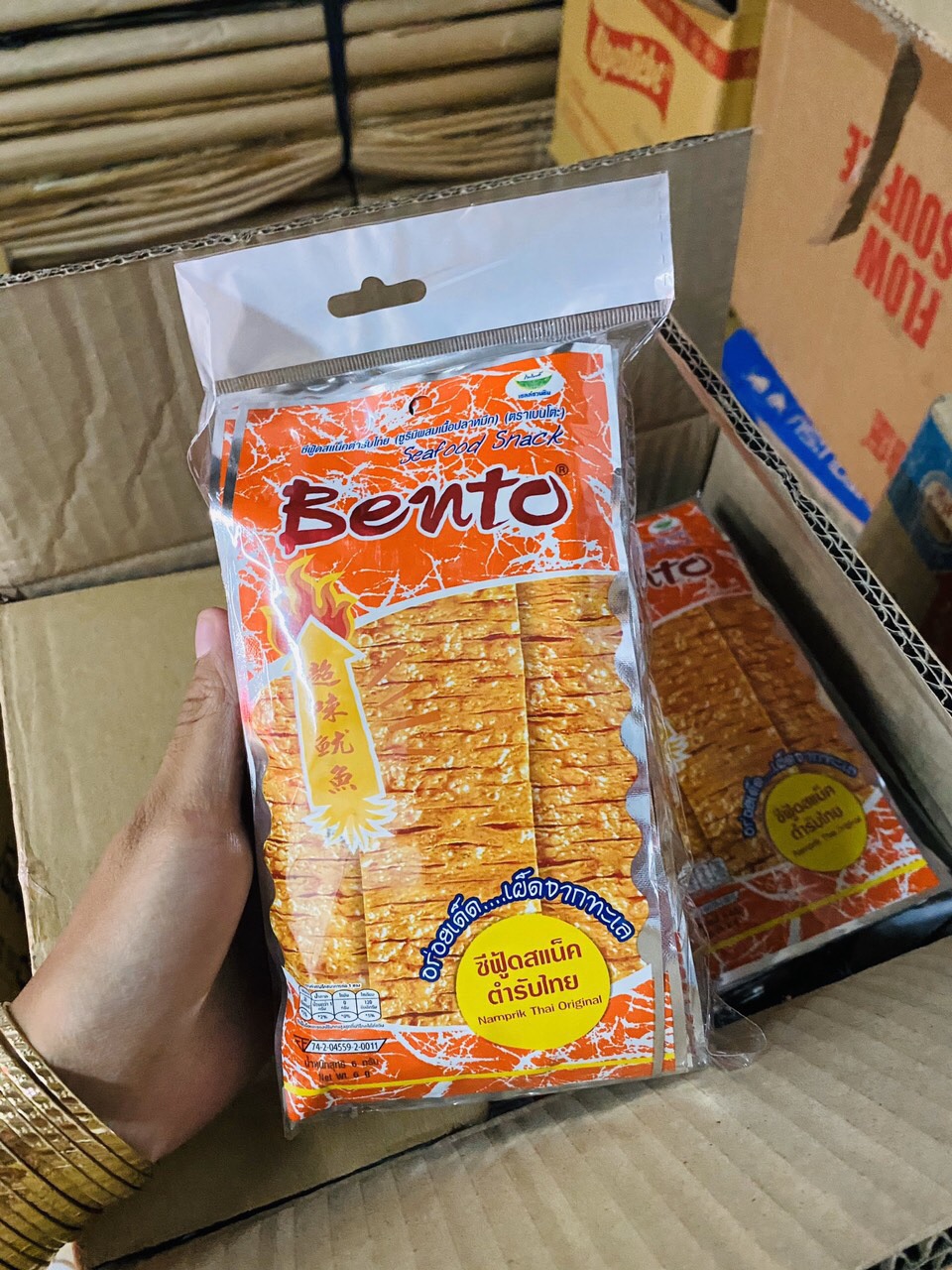 Combol 12 gói mực bento thái lan màu đỏ