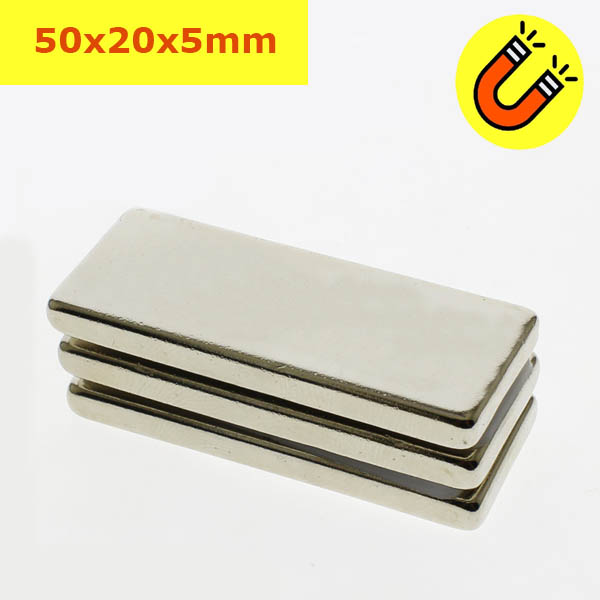 Nam châm đất hiếm 50x20x5mm từ tính mạnh