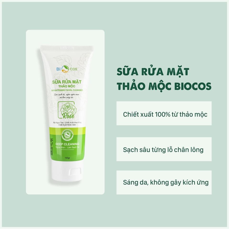 Sữa Rửa Mặt Ngừa Mụn,Sáng Da BIOCOS 120gr.