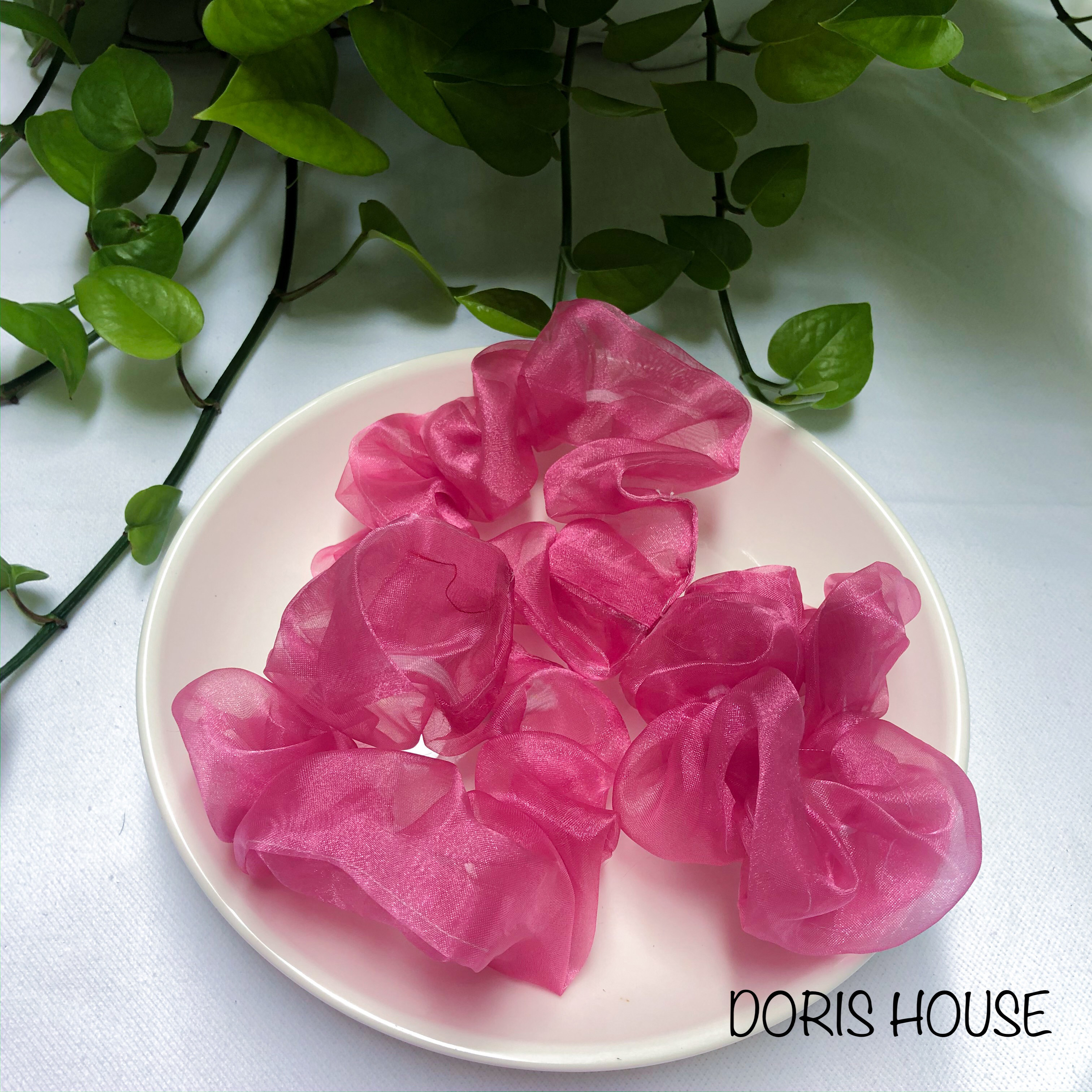 [HCM]Cột tóc Scrunchies Voan Kính xinh xắn
