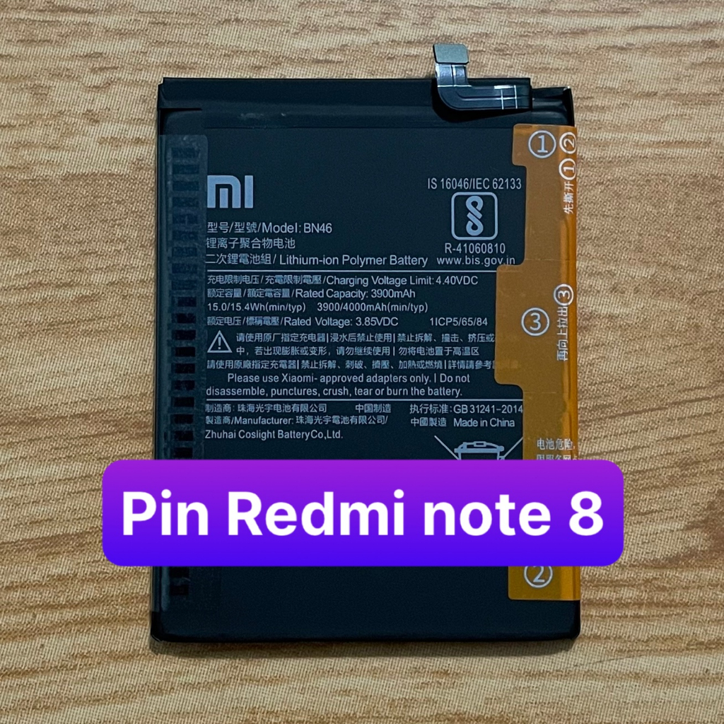 pin zin điện thoại xiaomi Redmi note 8 mã BN46