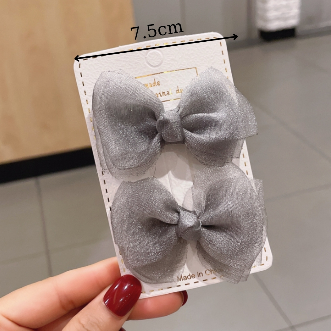 Set 2 clip hair bow sparkling Princess style lovely for baby girl, cute hairpins-Beyou