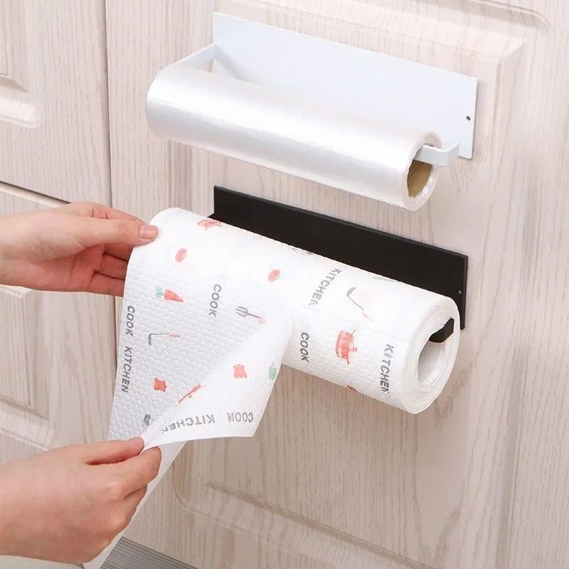 Giá treo giấy cuộn phong cách Nhật Bản tủ bếp không đục lỗ dán giá treo khăn giấy cuộn treo tường giá để đồ Phòng tắm, Đa năng