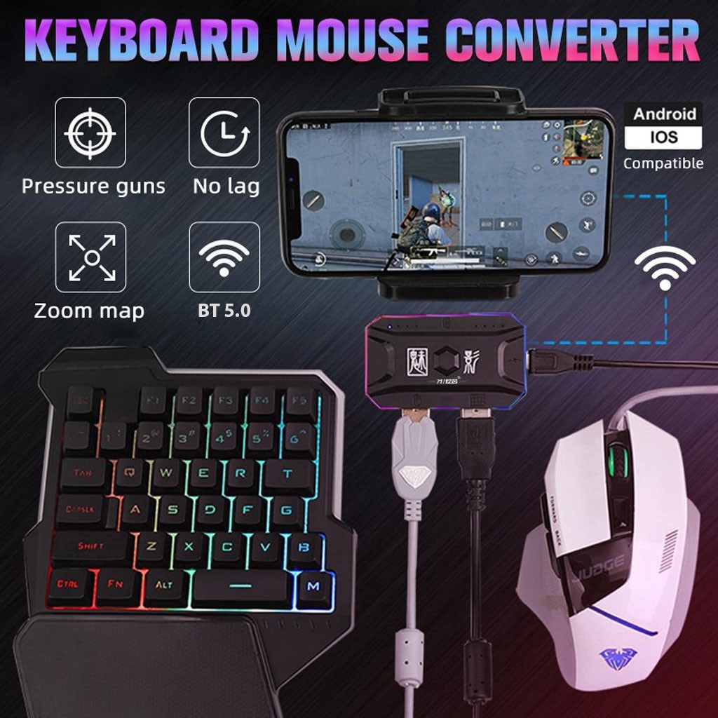 Bộ chuyển đổi M1 pro m1pro M2 / M3/ M4, bộ chuyển đổi chơi gaming chuột bàn phím dùng cho điện thoại Android/IOS để game Pubg Mobile