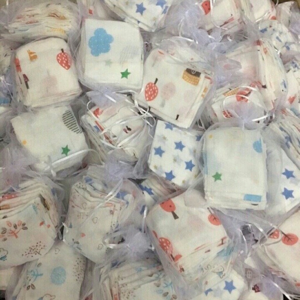 Set 10 khăn sữa xô túi lưới siêu mềm cho bé