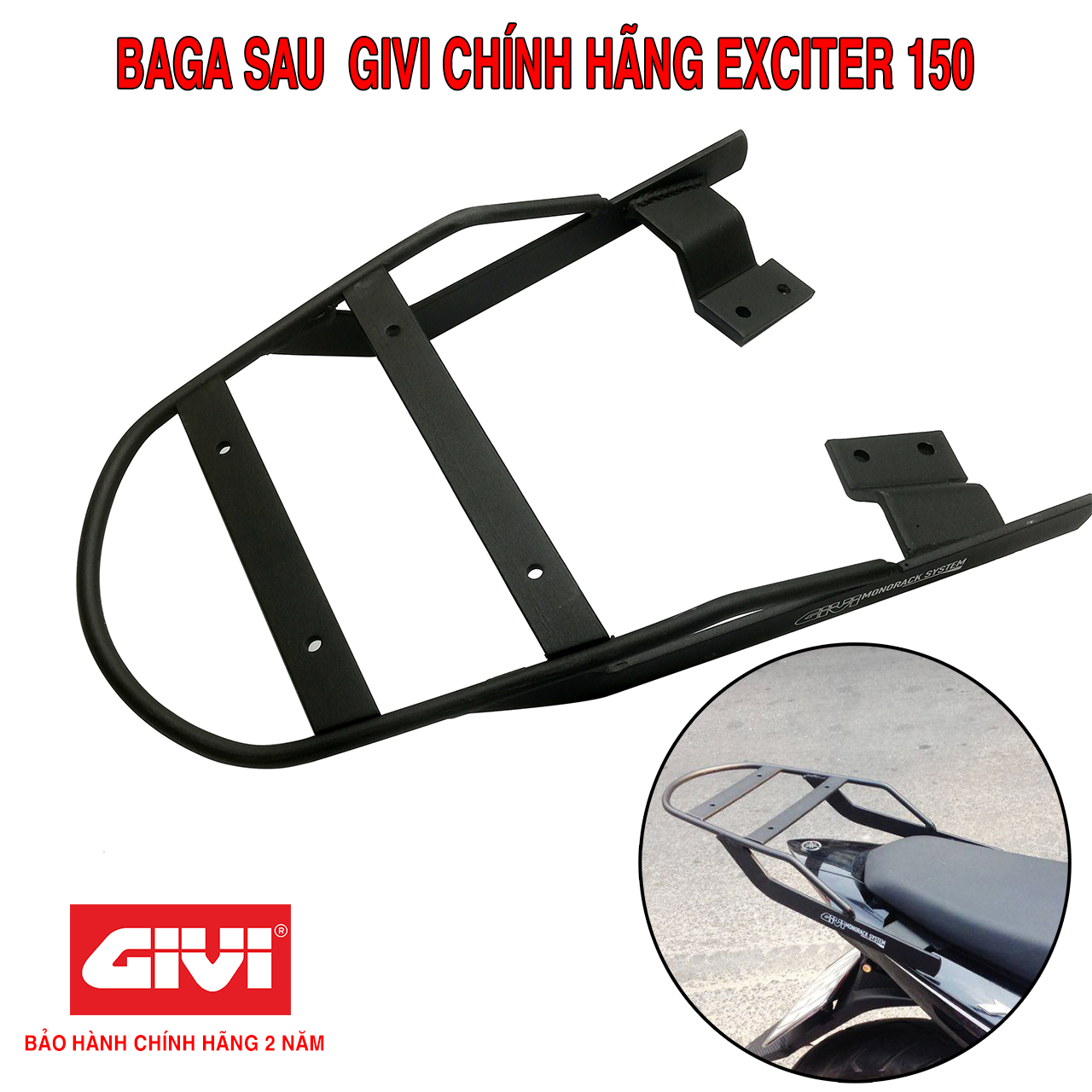 Baga Sau Givi Exciter 150 Chịu Lực Cao Chính Hãng - Bảo Hành 2 Năm
