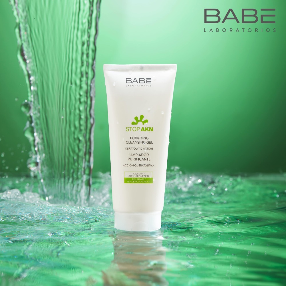 Sữa rửa mặt BABE Stop Akn Purifying Cleansing gel 200ml cho da dầu mụn
