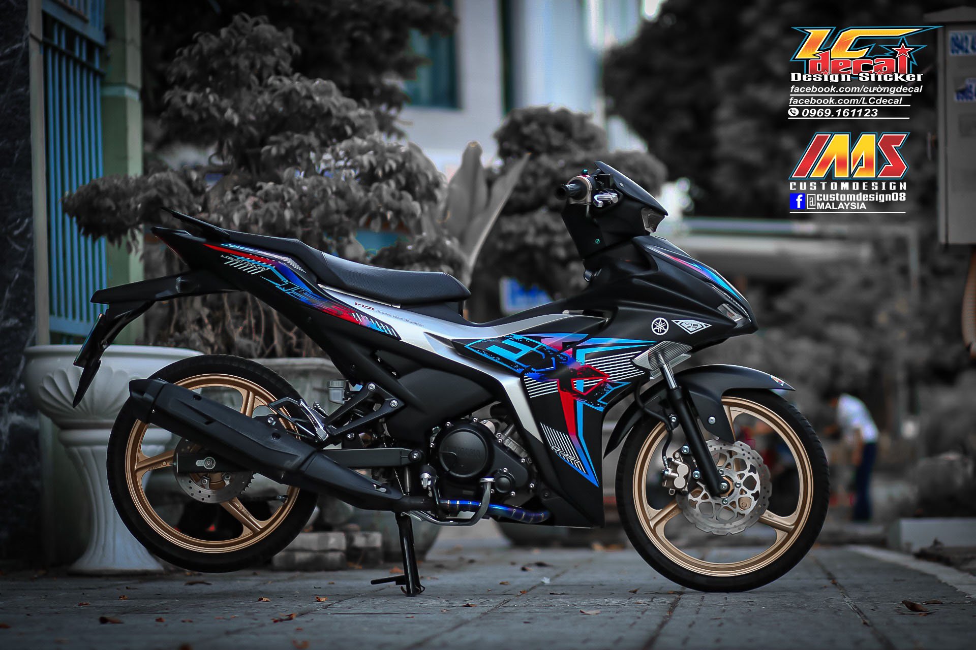 Tem rời mẫu chữ ex màu titan nổi bật cho exciter 155 đen - không bay màu