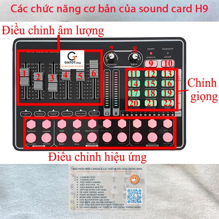 Sound card thu âm Live stream H9 có kết nối Bluetooth