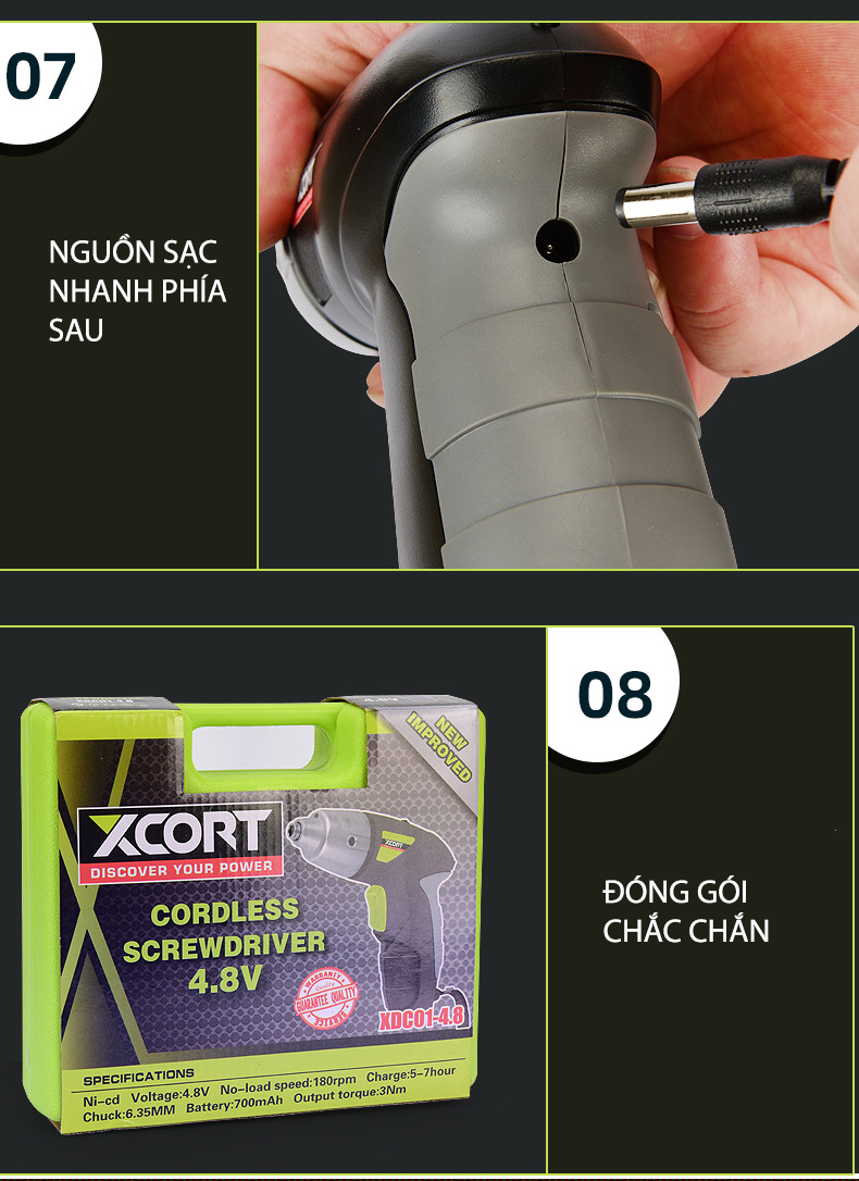 Máy Bắn Vít Máy Vặn Vít XCORT 4.8V XD01-4.8