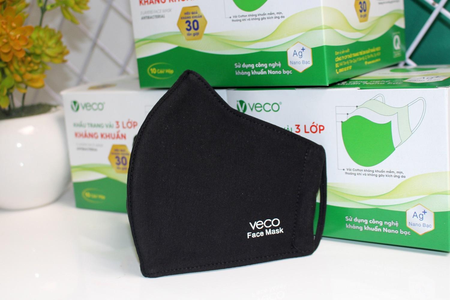 Khẩu trang vải 3 lớp kháng khuẩn VECO