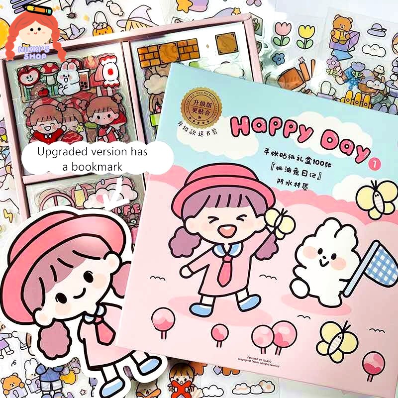 PVN51278 Sticker cute trang trí dán tập vở, bình nước, bút nước