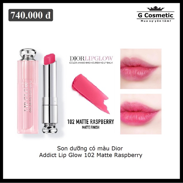 💎[ CHÍNH HÃNG ] Son Dưỡng Dior Màu 102 Lip Glow Matte [ CHUẨN AUTH ]💯