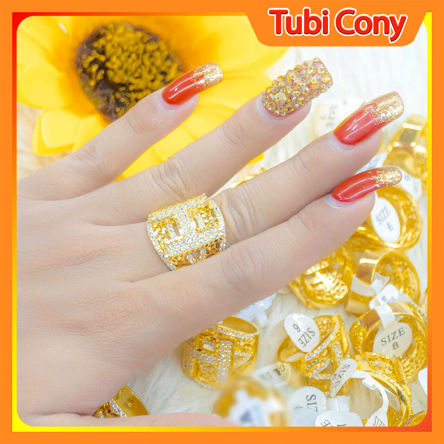 [QT] ring female gold plated 18K model 045.2404-bearing very luxury, durable, đẹp - Tubi cony-female jewelry, rings for women Nice