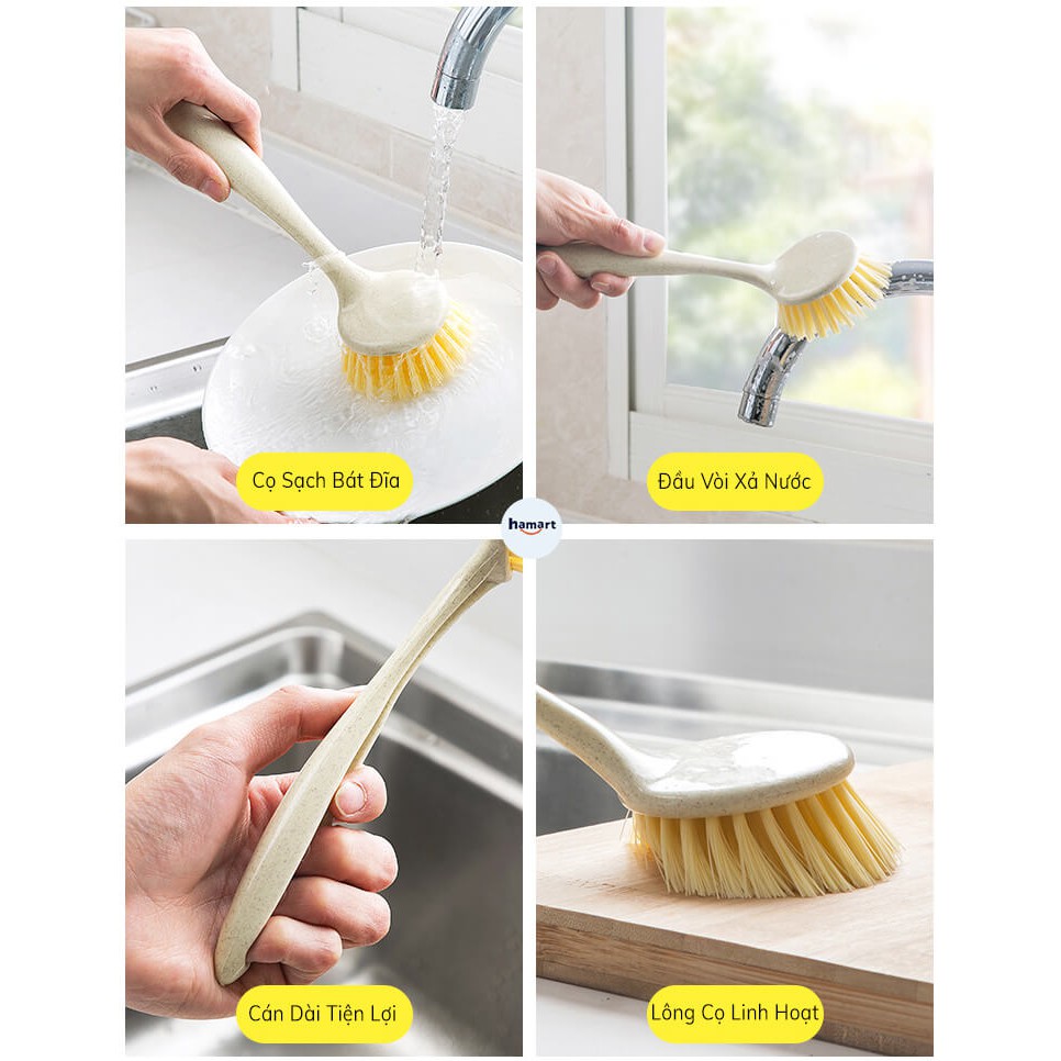Bàn Chải Cán Dài Bàn Chải Cọ Rửa Đa Năng (Cọ xoong nồi, bồn rửa, bếp, thớt...)