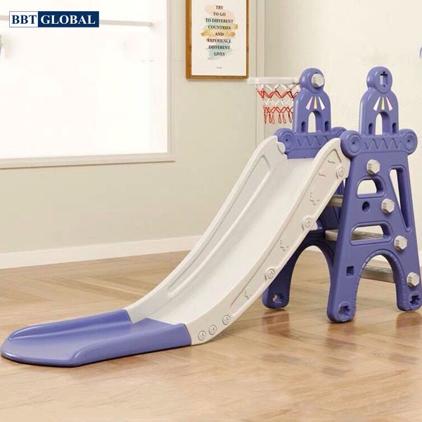 [ Tặng set bóng rổ ]Cầu trượt cho bé BBT Global lâu đài/hươu dài 180cm BSL302B/BSL302 có ném bóng rổ, gờ cao an toàn cho bé-Đồ chơi an toàn, Đồ chơi cầu tuột trẻ em, Đồ chơi cao cấp, Đồ chơi vận động