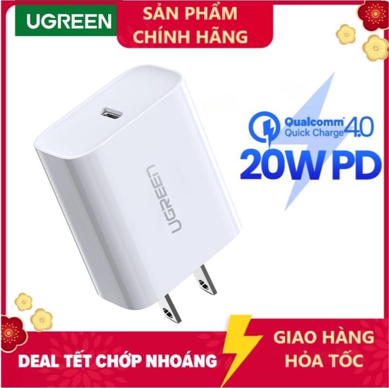 Cốc sạc Nhanh UGREEN 20W Power Delivery Fast Charger for iPhone 12 Pro max SAMSUNG Xiaomi Huawei VIVO OPPO