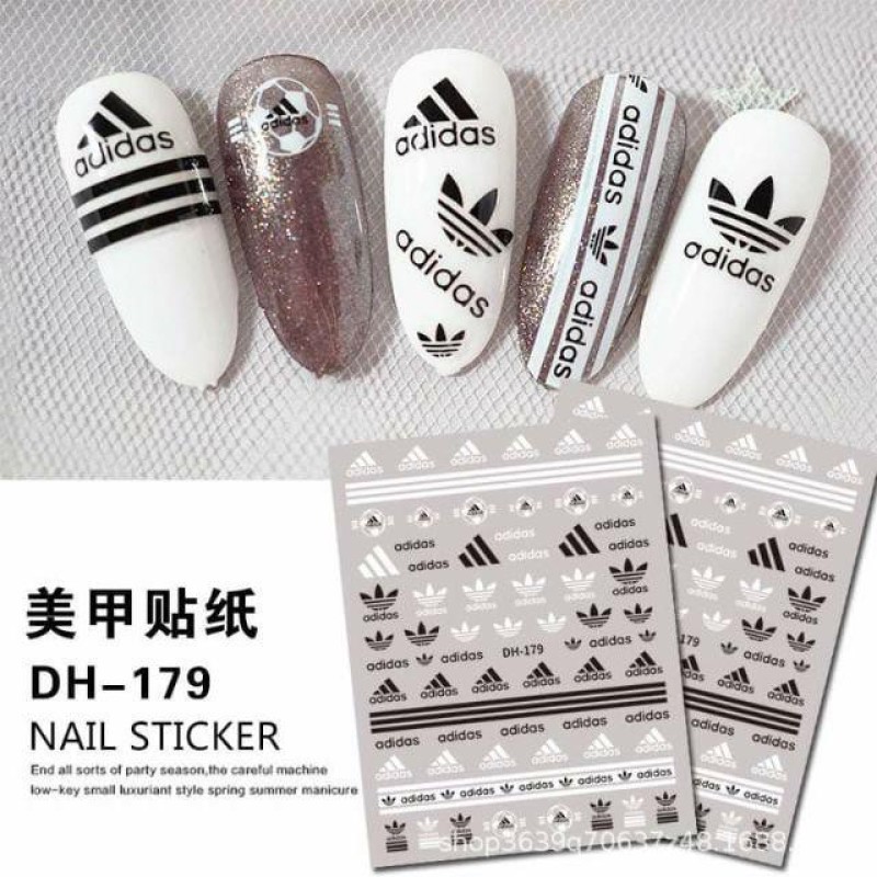 Miếng dán móng tay 3D nail sticker chủ đề logo các thương hiệu nổi tiếng 12  mẫu lẻ 1 tấm  Miếng dán trang trí móng  TheFaceHoliccom