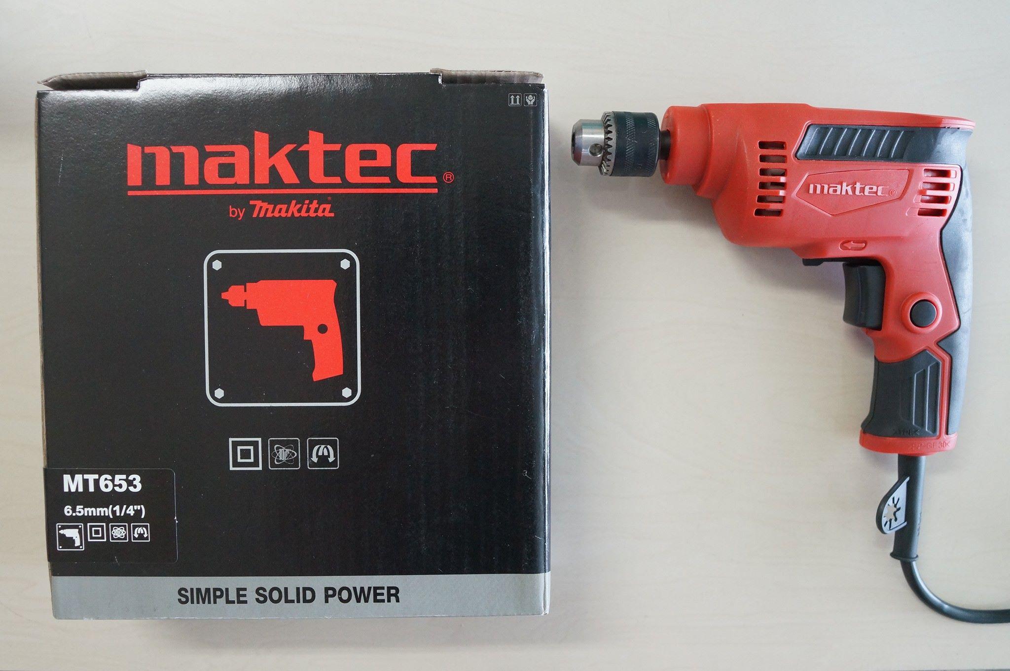 Máy khoan tốc độ Maktec MT653 6.5mm (Cam phối đen)