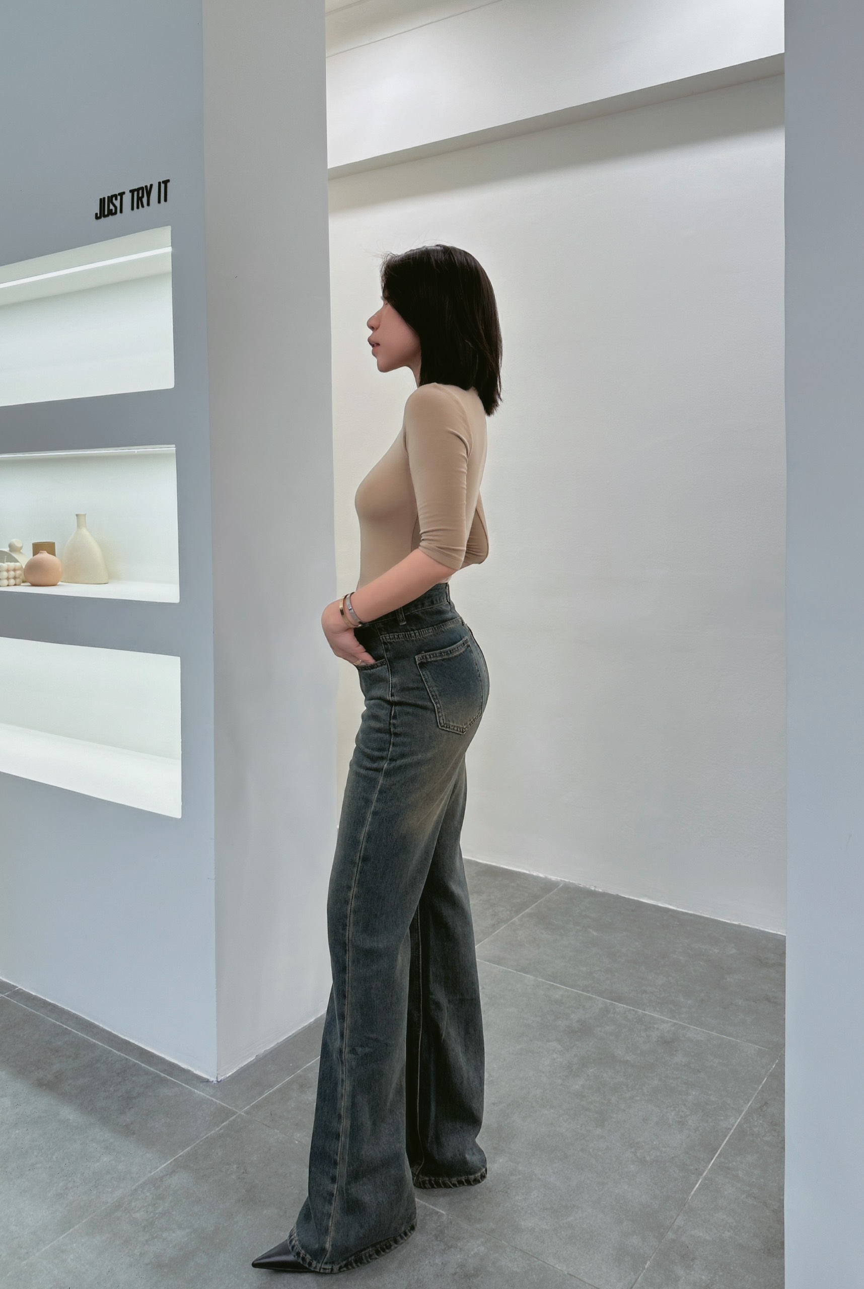 Áo thun tay lỡ trơn BASIC RIKI TOP