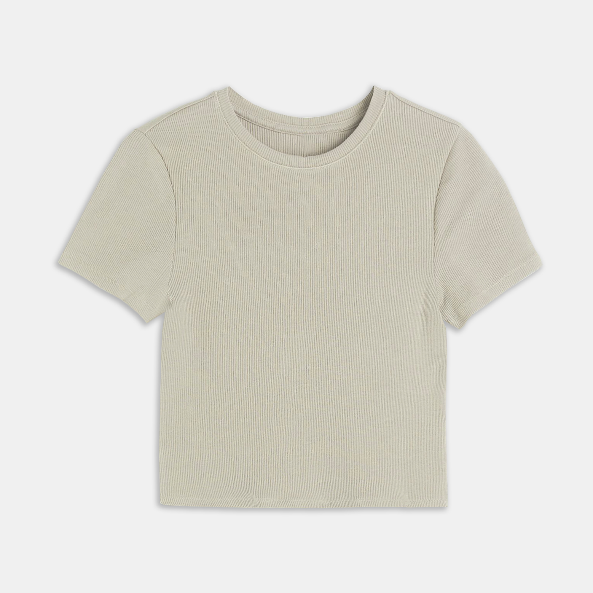 Áo thun croptop dáng ôm chất liêu thun gân co giãn